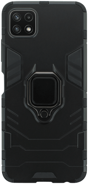 Samsung Galaxy A22 5G (SM-A226B) ütésálló tok légpárnás sarkas, hibrid Ring Armor fekete
