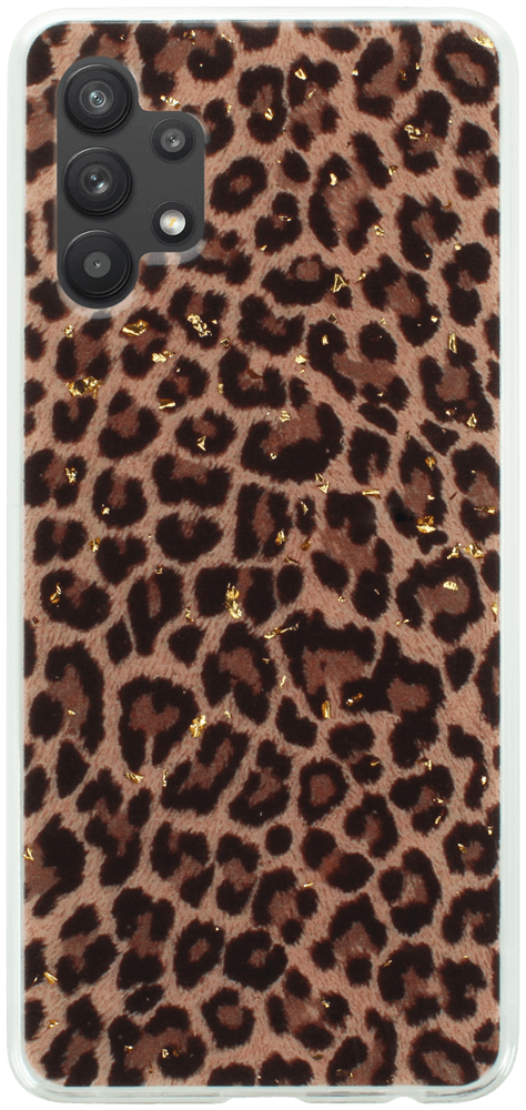 Samsung Galaxy A32 5G (SM-A326) kemény hátlap Gold Glam Leopard