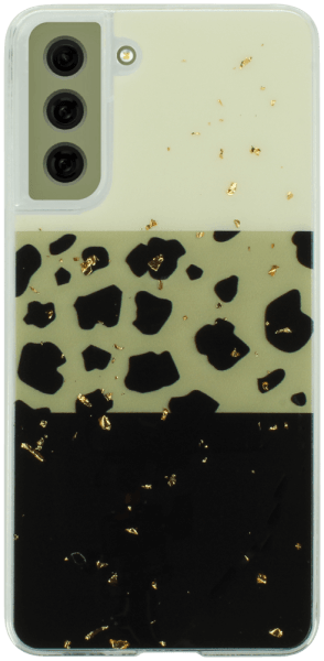 Samsung Galaxy S21 FE kemény hátlap Gold Glam Leopard