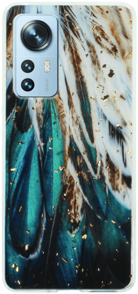 Xiaomi 12 kemény hátlap Gold Glam Feathers