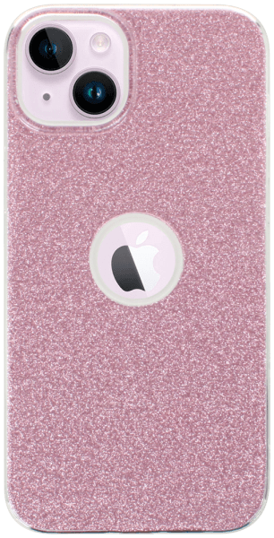 Apple iPhone 14 Plus szilikon tok csillogó hátlap logó kihagyós rózsaszín