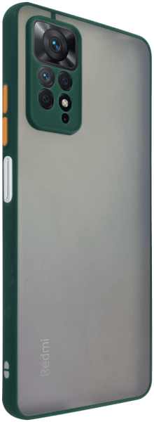 Xiaomi Redmi Note 11 Pro kemény hátlap Vennus Button Bumper sötétzöld