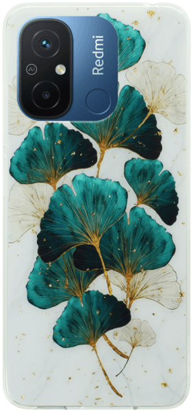 Xiaomi Redmi 12C kemény hátlap Gold Glam Leaves