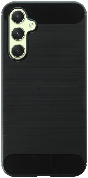 Samsung Galaxy A54 (SM-A546B) ütésálló szilikon tok szálcsiszolt-karbon minta légpárnás sarok fekete