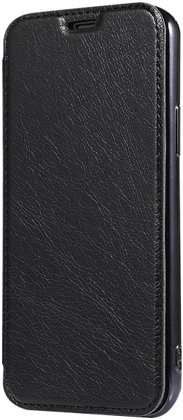 Samsung Galaxy S20 Ultra 5G (SM-G988B) oldalra nyíló flipes bőrtok átlátszó szilikon hátlap, fémhatású keret fekete