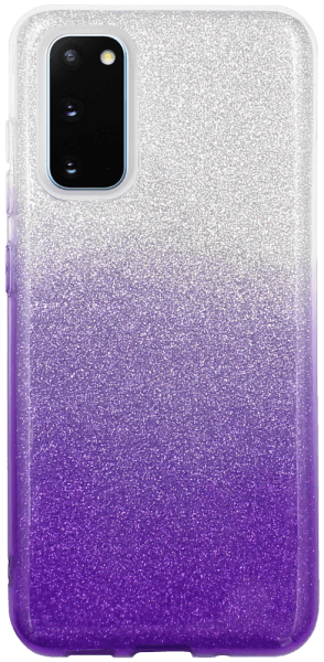 Samsung Galaxy S20 5G (SM-G981F) szilikon tok csillogó hátlap lila/ezüst