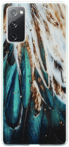 Samsung Galaxy S20 FE 5G kemény hátlap Gold Glam Feathers
