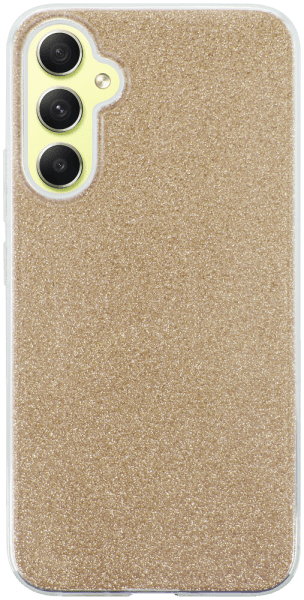 Samsung Galaxy A34 (SM-A346B) szilikon tok csillogó hátlap arany