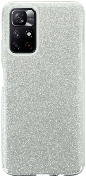 Xiaomi Redmi Note 11S 5G szilikon tok kivehető ezüst csillámporos réteg ezüst