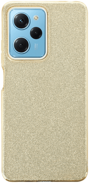 Xiaomi Poco X5 Pro szilikon tok kivehető ezüst csillámporos réteg halvány sárga