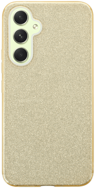 Samsung Galaxy A54 (SM-A546B) szilikon tok kivehető ezüst csillámporos réteg halvány sárga