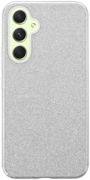 Samsung Galaxy A54 (SM-A546B) szilikon tok kivehető ezüst csillámporos réteg átlátszó