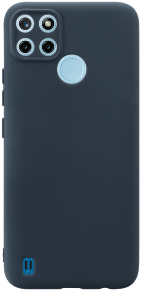 Realme C25Y szilikon tok kameravédővel matt sötétkék