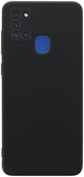 Samsung Galaxy A21s (SM-A217F) szilikon tok kameravédővel matt fekete