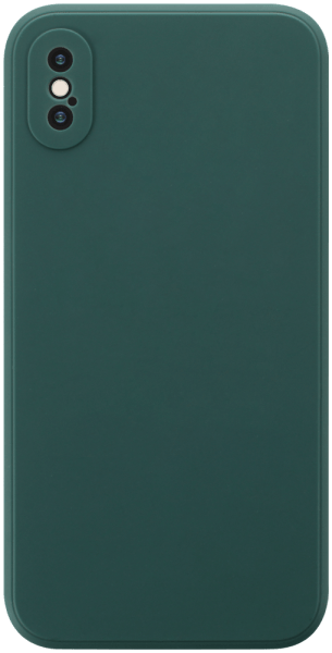 Apple iPhone X szilikon tok kameravédővel matt sötétzöld