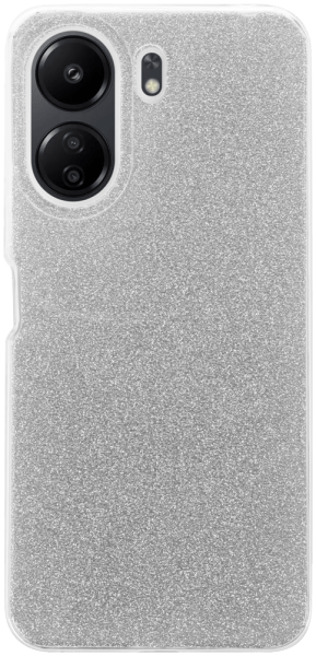 Xiaomi Redmi 13C szilikon tok csillogó hátlap ezüst