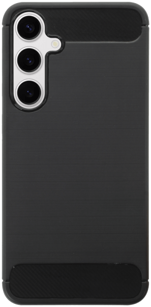 Samsung Galaxy S24 Plus (SM-S926B) ütésálló szilikon tok szálcsiszolt-karbon minta légpárnás sarok fekete