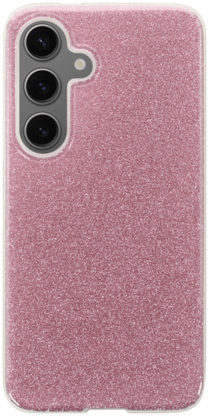 Samsung Galaxy S24 (SM-S921B) szilikon tok csillogó hátlap rózsaszín