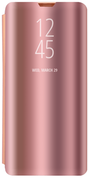 Samsung Galaxy A14 5G (SM-A146P) oldalra nyíló flipes bőrtok Smart Clear View rozéarany