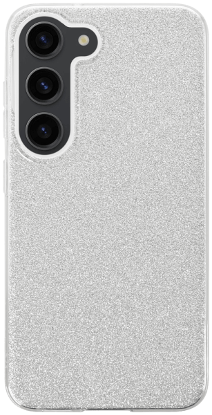 Samsung Galaxy S23 (SM-S911B) szilikon tok kivehető ezüst csillámporos réteg átlátszó