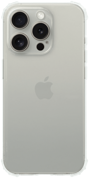 Apple iPhone 15 Pro szilikon tok közepesen ütésálló légpárnás sarok kameravédővel átlátszó