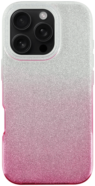 Apple iPhone 16 Pro szilikon tok csillogó hátlap rózsaszín/ezüst