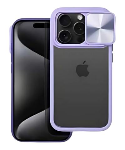 SLIDER tok – Prémium védelem iPhone 15 Pro készülékhez, lila színben
