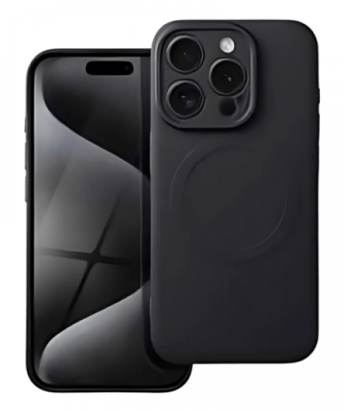 SILICONE MAG COVER tok – MagSafe kompatibilis védelem iPhone 15 Pro készülékhez, fekete színben