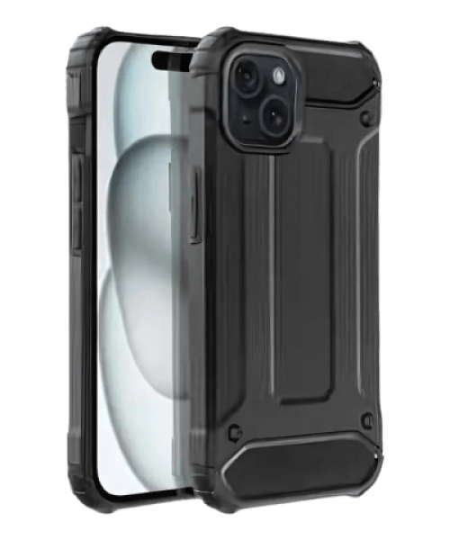 ARMOR tok – Maximális védelem iPhone 15 készülékhez fekete színben