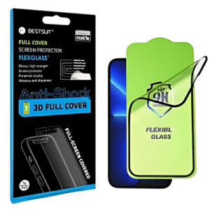 Bestsuit Rugalmas Hibrid Üvegfólia 5D az Apple iPhone 15 Pro Max Készülékhez Fekete kerettel