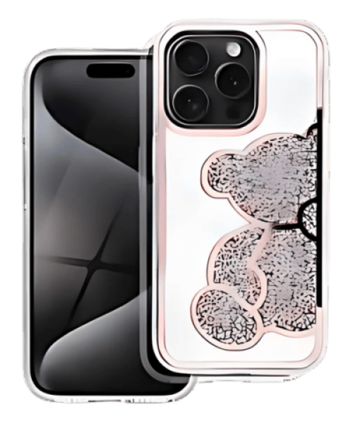 TEDDY BEAR Tok iPhone 12/ 12 Pro, Rózsaszín – Elegancia és Védelem Egyben