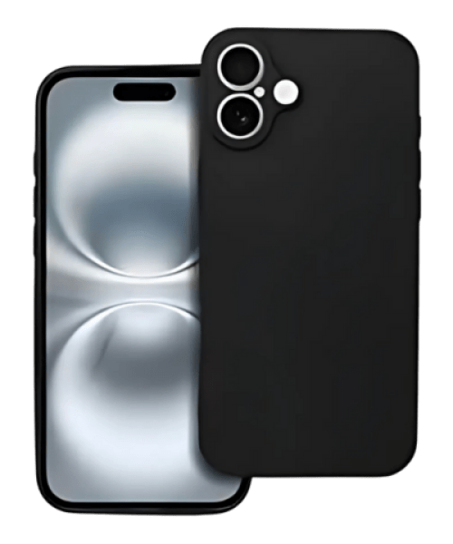 Apple iPhone 16 Plus szilikon tok kameravédővel matt fekete