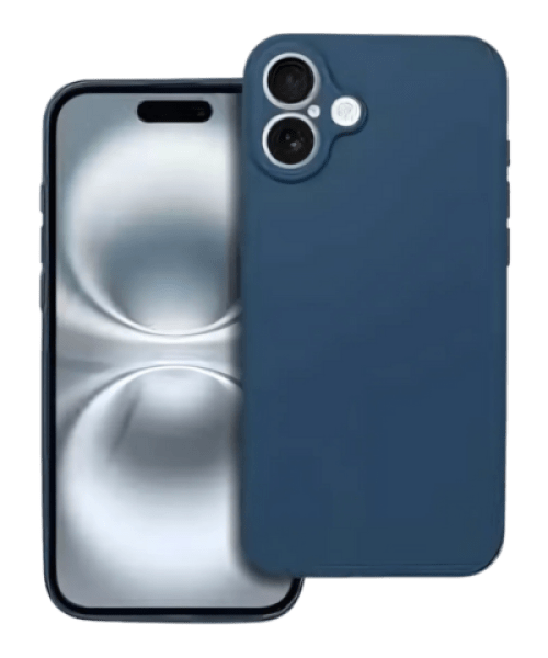 Apple iPhone 16 szilikon tok kameravédővel matt sötétkék