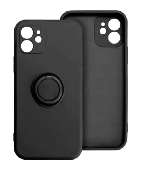 SILICONE RING tok iPhone 16 Pro Max készülékhez – Stílusos fekete védelem és praktikum!
