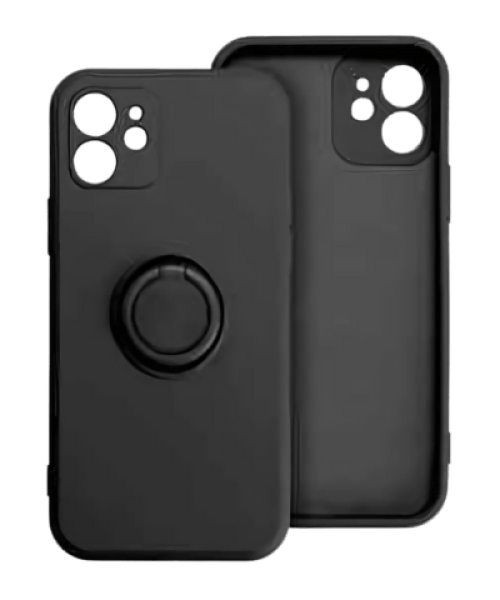SILICONE RING tok iPhone 16 készülékhez – Fekete, stílusos védelem és praktikum!