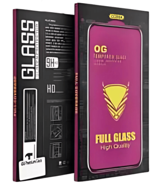 OG Premium Üveg – iPhone 15 Plus-hoz, Fekete Kerettel