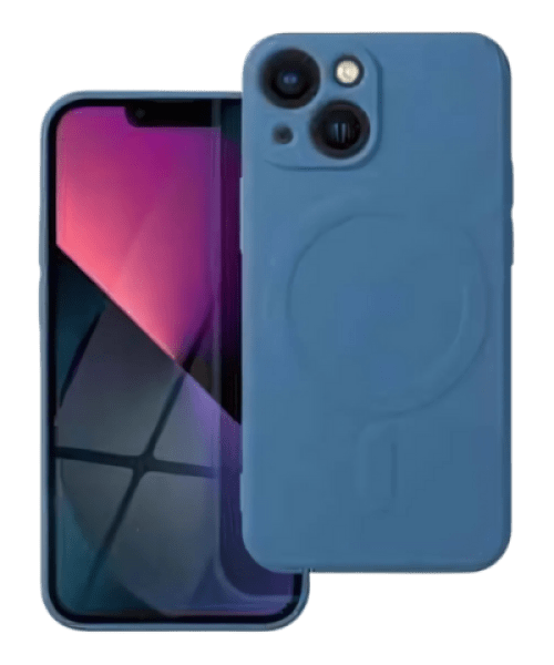 SILICONE MAG COVER tok iPhone 13 Mini-hez – Kék színben, MagSafe kompatibilitással