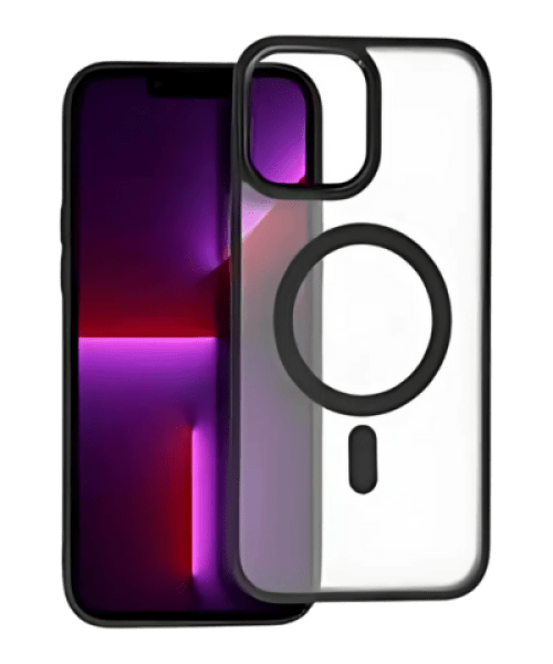 MATTE MAG COVER Tok iPhone 13 Pro Max-hoz – MagSafe Kompatibilis, Fekete Színben