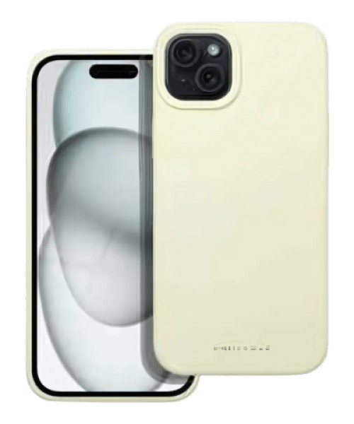 ROAR Cloud Skin Tok – iPhone 15 Plus-hoz, Halvány sárga Kivitelben