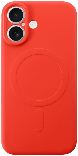 Apple iPhone 16 szilikon tok gyári MagSafe kameravédővel piros