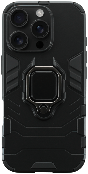 Apple iPhone 16 Pro ütésálló tok légpárnás sarkas, hibrid Ring Armor fekete