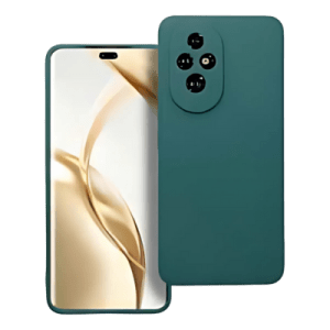 Honor 200 szilikon tok kameravédővel matt sötétzöld