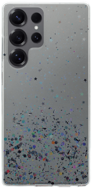 Samsung Galaxy S25 Ultra (SM-S938B) kemény hátlap szilikon kerettel flitteres átlátszó