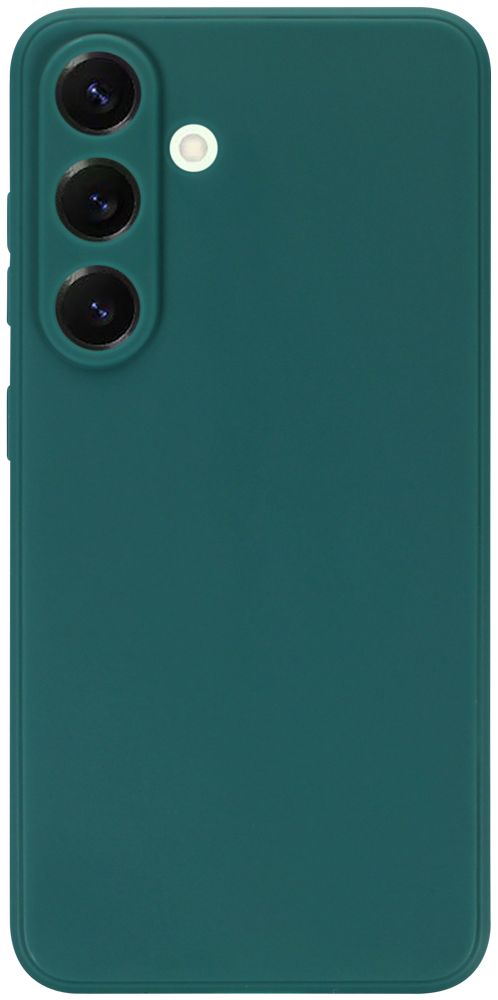 Samsung Galaxy S25 (SM-S931B) szilikon tok kameravédővel matt sötétzöld