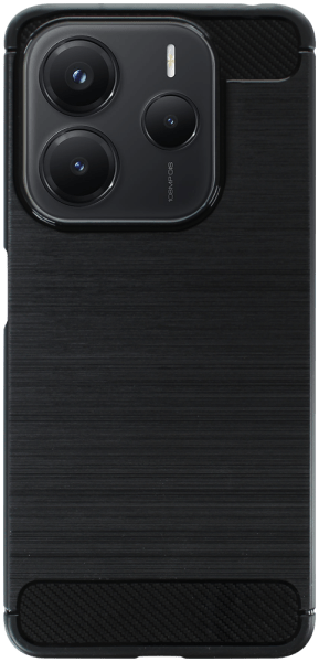 Xiaomi Redmi Note 14 5G ütésálló szilikon tok szálcsiszolt-karbon minta légpárnás sarok fekete