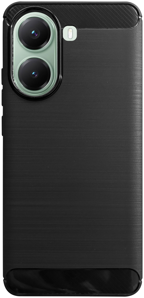 Xiaomi Poco X7 Pro ütésálló szilikon tok szálcsiszolt-karbon minta légpárnás sarok fekete