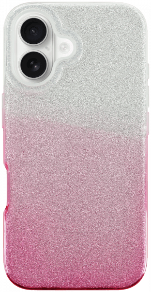 Apple iPhone 16 szilikon tok csillogó hátlap rózsaszín/ezüst