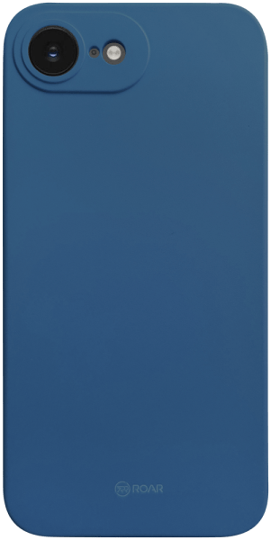 Apple iPhone 16e (SE 2025) szilikon tok gyári ROAR kameravédővel sötétkék