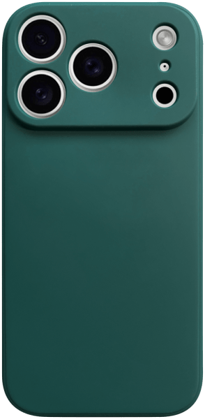 Apple iPhone 17 Pro szilikon tok kameravédővel matt sötétzöld