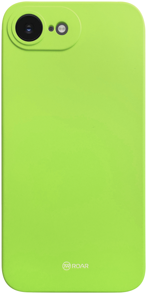 Apple iPhone 16e (SE 2025) szilikon tok gyári ROAR kameravédővel világoszöld